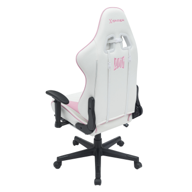 silla gaming blanco rosa epic piel sintetica brazos moviles cojin lumbar y cervical reposacabezas reposapies extensible 9