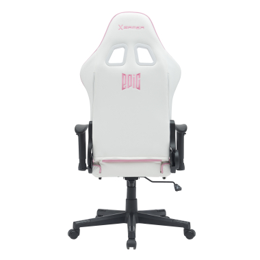silla gaming blanco rosa epic piel sintetica brazos moviles cojin lumbar y cervical reposacabezas reposapies extensible 13