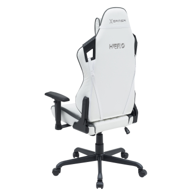 silla gaming blanco gris hero piel sintetica brazos moviles cojin lumbar y cervical reposacabezas 9