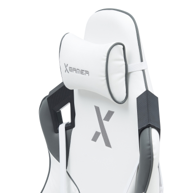 silla gaming blanco gris hero piel sintetica brazos moviles cojin lumbar y cervical reposacabezas 4