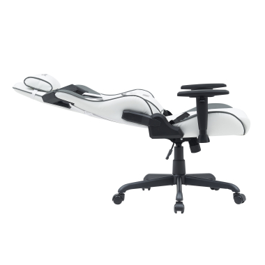 silla gaming blanco gris hero piel sintetica brazos moviles cojin lumbar y cervical reposacabezas 5