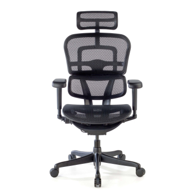 silla ergonomica negro estructura negra malla brazos regulables 4d soporte lumbar reposacabezas 3