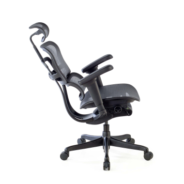 silla ergonomica negro estructura negra malla brazos regulables 4d soporte lumbar reposacabezas 5