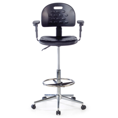 taburete de trabajo y laboratorio negro taburete con brazos plastico sin brazos 3