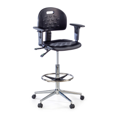 taburete de trabajo y laboratorio negro taburete con brazos plastico sin brazos 1