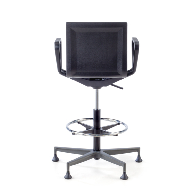taburete de trabajo y laboratorio negro con brazos plastico brazos moviles 8
