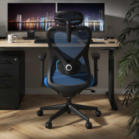 Silla de Oficina Fusion black con reposacabezas, soporte lumbar