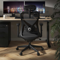 Silla de Oficina Fusion black con reposacabezas, soporte lumbar