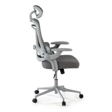silla ergonomica blanco gris optima malla brazos abatibles doble soporte lumbar reposacabezas 4