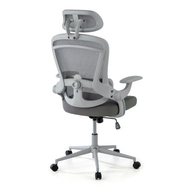 silla ergonomica blanco gris optima malla brazos abatibles doble soporte lumbar reposacabezas 7