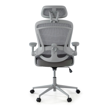 silla ergonomica blanco gris optima malla brazos abatibles doble soporte lumbar reposacabezas 8