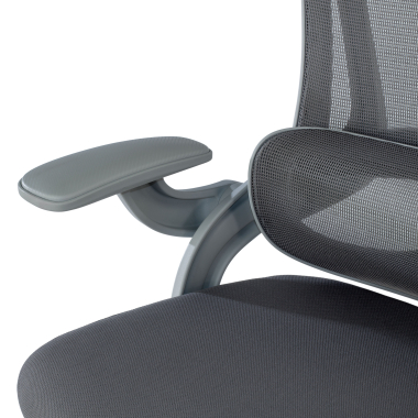 silla ergonomica blanco gris optima malla brazos abatibles doble soporte lumbar reposacabezas 6