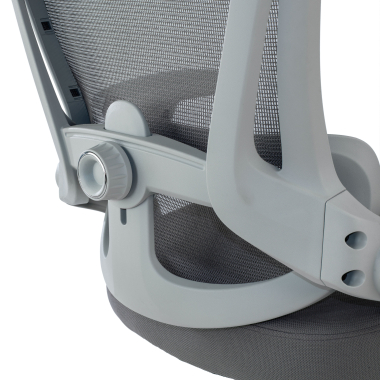 silla ergonomica blanco gris optima malla brazos abatibles doble soporte lumbar reposacabezas 5