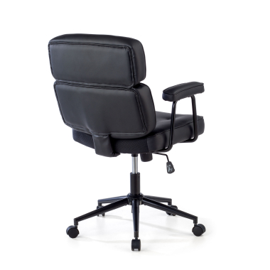 silla de oficina negro royale piel sintetica brazos fijos 7