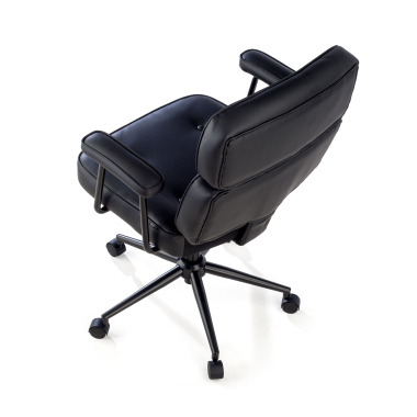 silla de oficina negro royale piel sintetica brazos fijos 9