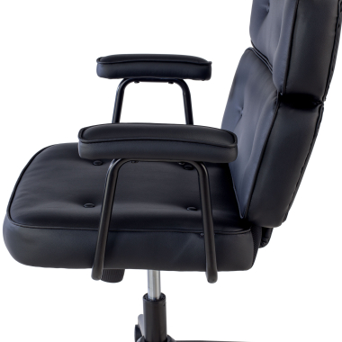 silla de oficina negro royale piel sintetica brazos fijos 6