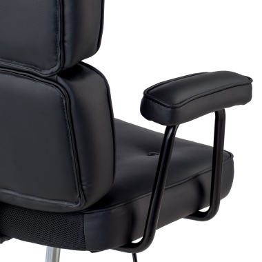 silla de oficina negro royale piel sintetica brazos fijos 5