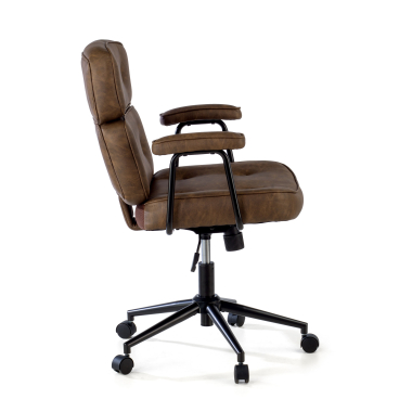 silla de oficina marron royale piel sintetica brazos fijos 4