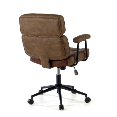 silla de oficina marron royale piel sintetica brazos fijos 8