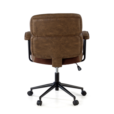 silla de oficina marron royale piel sintetica brazos fijos 7