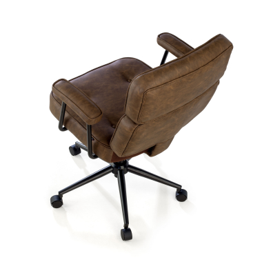silla de oficina marron royale piel sintetica brazos fijos 9