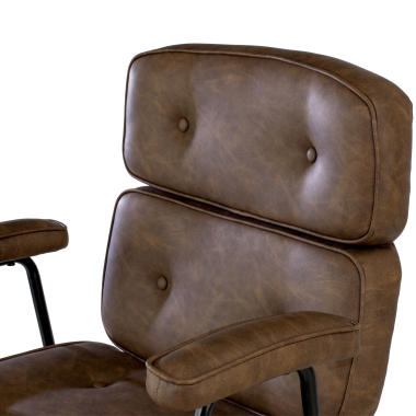 silla de oficina marron royale piel sintetica brazos fijos 5