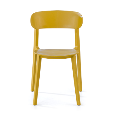 silla confidente mostaza moon plastico sin brazos 3