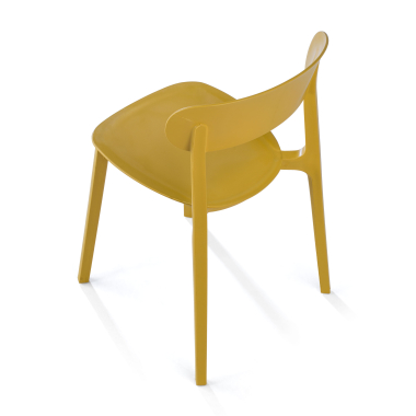 silla confidente mostaza moon plastico sin brazos 6