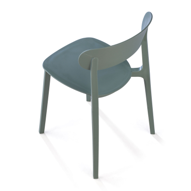 silla confidente verde moon plastico sin brazos 9