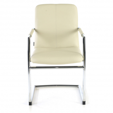 outlet silla de oficina beige dallas piel sintetica brazos fijos 3