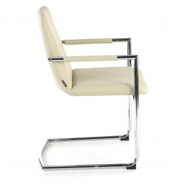 outlet silla de oficina beige dallas piel sintetica brazos fijos 7