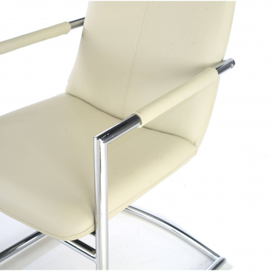 outlet silla de oficina beige dallas piel sintetica brazos fijos 5