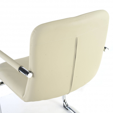 outlet silla de oficina beige dallas piel sintetica brazos fijos 6