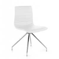 Silla Cube Giratoria Cromo Blanco_1