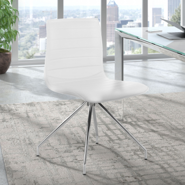 outlet silla de oficina blanco alisa piel sintetica sin brazos 2
