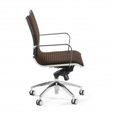 outlet silla de oficina marron brenton piel sintetica brazos fijos 5