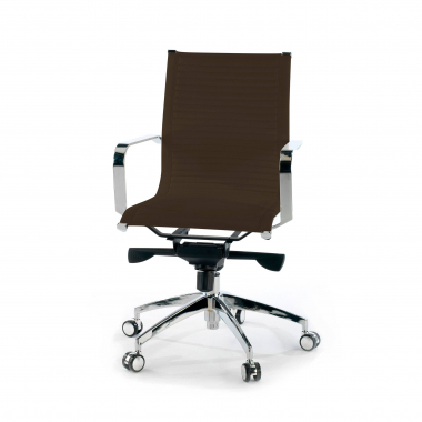 outlet silla de oficina marron brenton piel sintetica brazos fijos 7