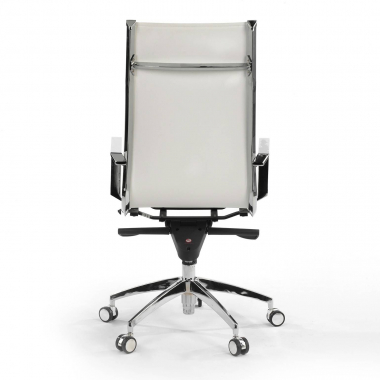 outlet silla de oficina blanco brenton piel sintetica brazos fijos 7