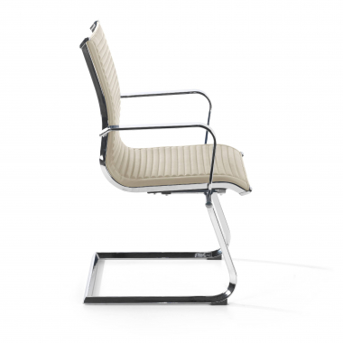 outlet silla de oficina beige brenton piel sintetica brazos fijos 4