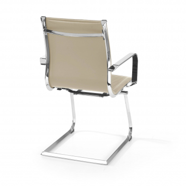 outlet silla de oficina beige brenton piel sintetica brazos fijos 6