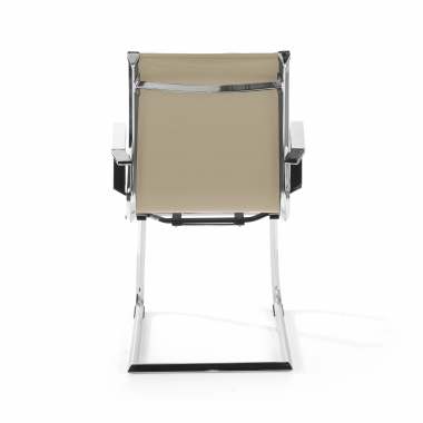 outlet silla de oficina beige brenton piel sintetica brazos fijos 7