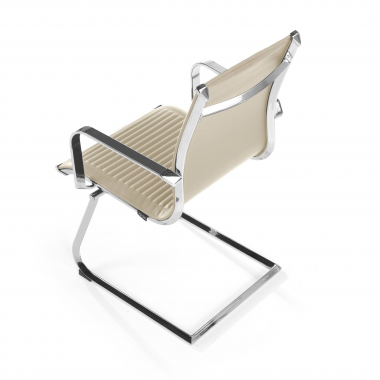 outlet silla de oficina beige brenton piel sintetica brazos fijos 8