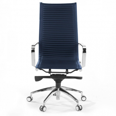 outlet silla de oficina azul brenton piel sintetica brazos fijos 3