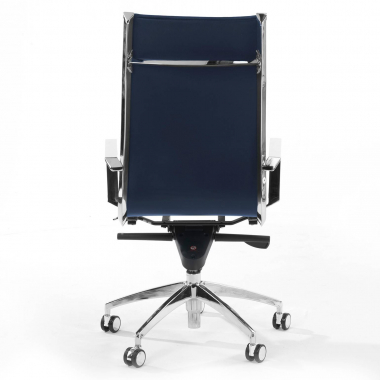 outlet silla de oficina azul brenton piel sintetica brazos fijos 7