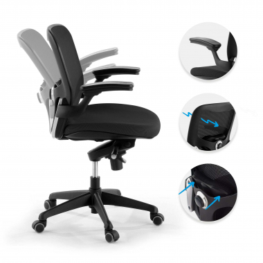 outlet silla de oficina negro amira malla brazos moviles 3