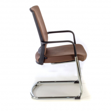 outlet silla de oficina marron bali piel sintetica brazos fijos 4