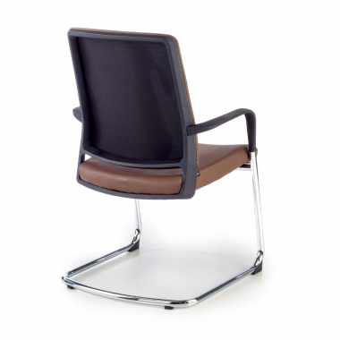 outlet silla de oficina marron bali piel sintetica brazos fijos 8