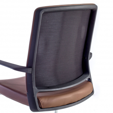 outlet silla de oficina marron bali piel sintetica brazos fijos 5