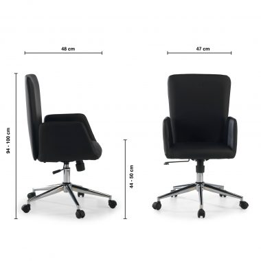 outlet silla de oficina negro bridget tela brazos fijos 9