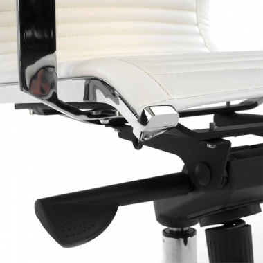 outlet silla de oficina blanco brenton piel sintetica brazos fijos 8